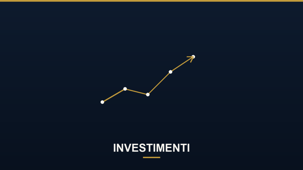 Icona di un grafico in crescita con freccia, a rappresentare gli investimenti — Cos’è un fondo bilanciato e come funziona